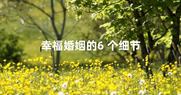 幸福婚姻的6 个细节